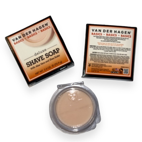 Van‎ Der Hagen Deluxe Shave Soap 2.5 oz with Aloe Vera Shea Butter Lot of 2 - Picture 3 of 4